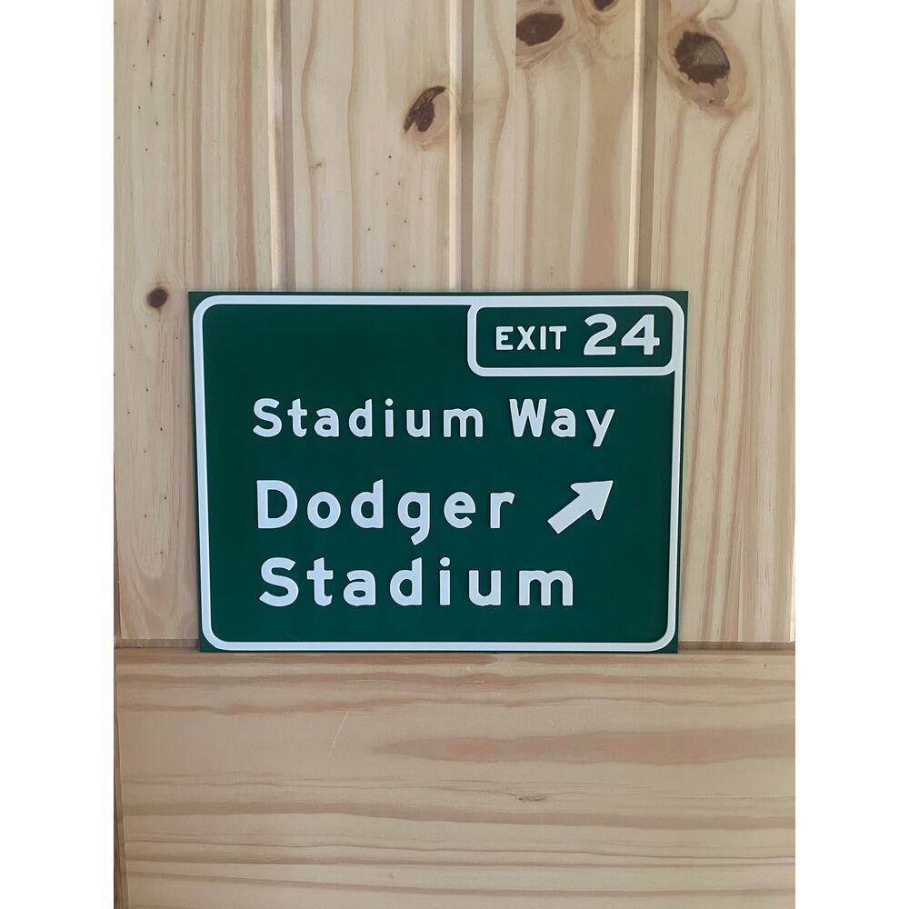 Dodger Stadium Los Angeles California Road Sign Highway Travel Baseball